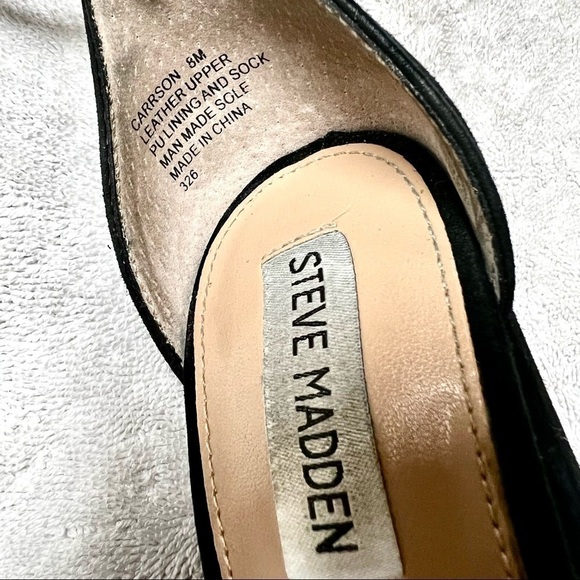 STEVE MADDEN CARRSON black ankle traps sandal pumps womens size 8 - Picture 8 of 9